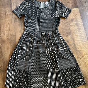 LuLaRoe Jacquard Amelia Dress black and Cream size Large